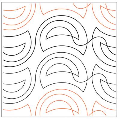 Willow Leaf's Wink PAPER longarm quilting pantograph design by Willow Leaf Designs