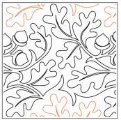 Autumn Oaks PAPER longarm quilting pantograph design by Willow Leaf Designs