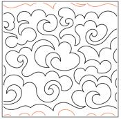 INVENTORY REDUCTION - Cloudy Day PAPER longarm quilting pantograph design by Willow Leaf Designs