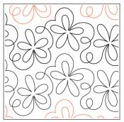 Daisy Bounce PAPER longarm quilting pantograph design by Willow Leaf Designs