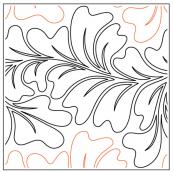 Feathered Leaf PAPER longarm quilting pantograph design by Willow Leaf Designs 1