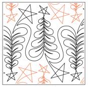 Feathered Firs PAPER longarm quilting pantograph design by Willow Leaf Designs
