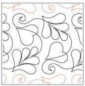 Hearrts-and-Plumes-paper-longarm-quilting-pantograph-design-Willow-Leaf-Designs