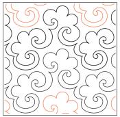 Popcorn PAPER longarm quilting pantograph design by Willow Leaf Designs