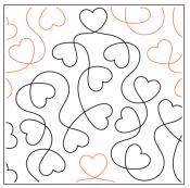 Tender Kisses PAPER longarm quilting pantograph design by Willow Leaf Designs