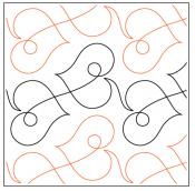 Threaded Hearts PAPER longarm quilting pantograph design by Willow Leaf Designs