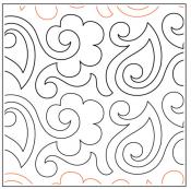 Willow-Leaf-Paisley-Flower-paper-longarm-quilting-pantograph-design-Willow-Leaf-Designs